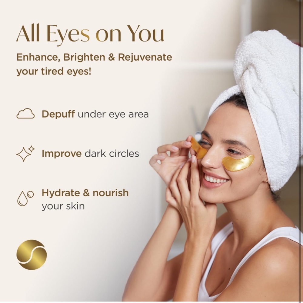NEW PLANTIFIQUE Gold Under Eye Patches for Puffy Eyes and Dark Circles 20 Pairs - Picture 4 of 7
